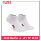 Puma Ladies' Cotton Thick Sports Low Cut Socks 3 pairs in a pack PLSFG2