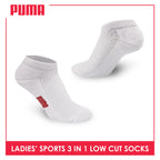 Puma Ladies' Cotton Thick Sports Low Cut Socks 3 pairs in a pack PLSFG2