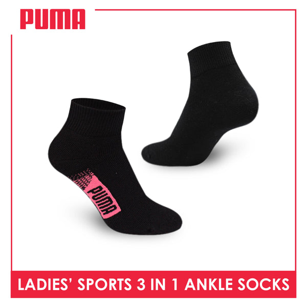 Puma Ladies' Cotton Thick Sports Ankle Socks 3 pairs in a pack PLSKG10