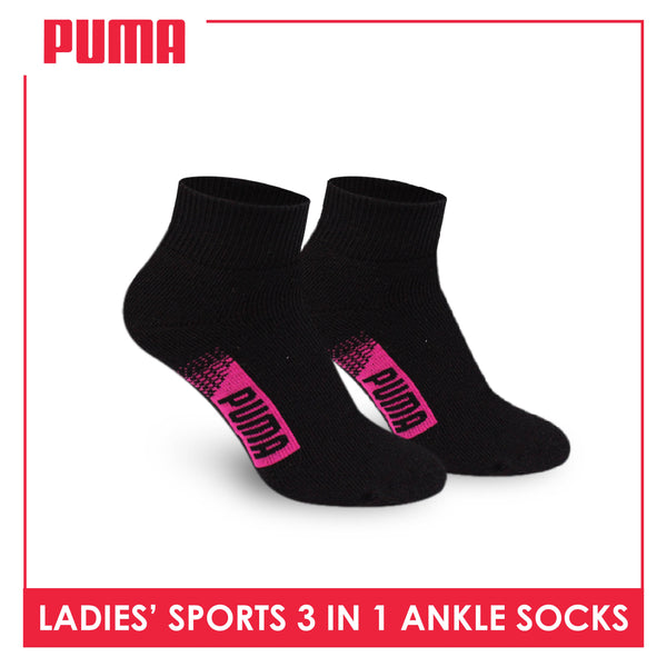 Puma Ladies' Cotton Thick Sports Ankle Socks 3 pairs in a pack PLSKG10