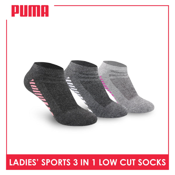 Puma Ladies' Cotton Thick Sports Low Cut Socks 3 pairs in a pack PLSKG9