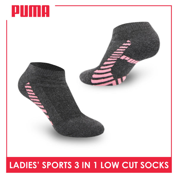 Puma Ladies' Cotton Thick Sports Low Cut Socks 3 pairs in a pack PLSKG9