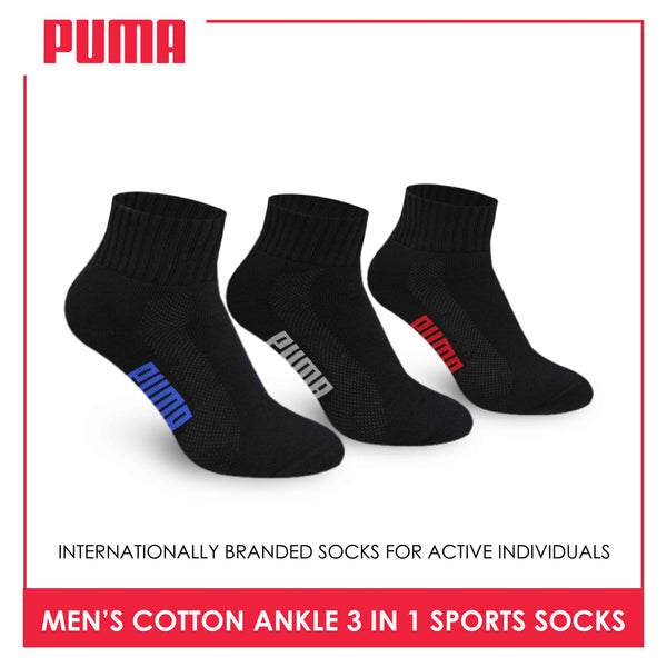 Puma Men's Cotton Ankle Thick Sports Socks 3 pairs in a pack PMSS11 (Limited Time Offer) (6657268777065)