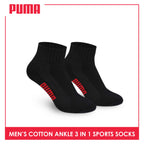 Puma Men's Cotton Ankle Thick Sports Socks 3 pairs in a pack PMSS11 (Limited Time Offer) (6657268777065)