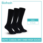 Biofresh Boys' Antimicrobial Cotton Knee High Lite Thin Casual Socks 3 pairs in a pack RCKHG1