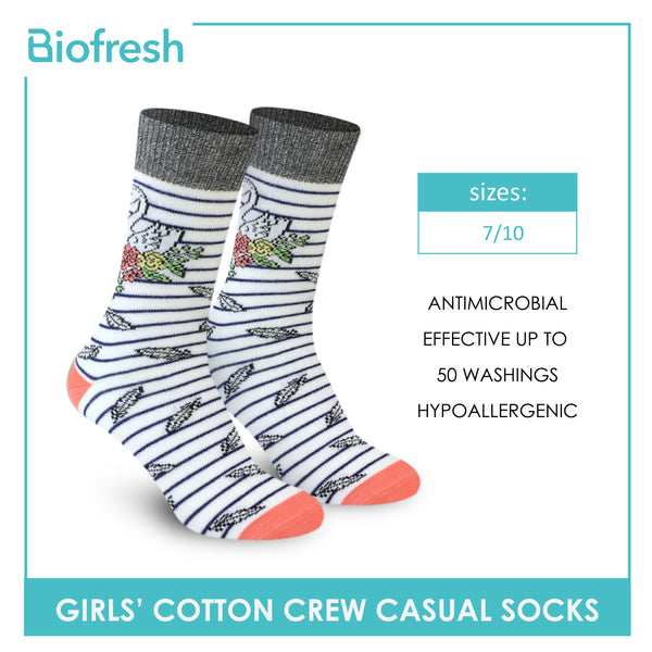 Biofresh RGCK47 Girls Cotton Crew Casual Socks (4759729897577)