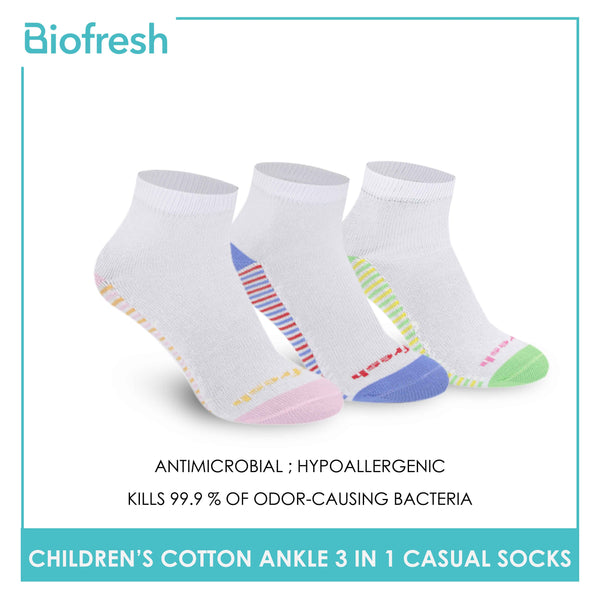 Biofresh Children's Cotton Ankle Lite Casual Socks 3 pairs in a pack RGCS02 (Limited Time Offer) (6657260388457)