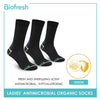 Biofresh Ladies' Antimicrobial Organic Scent Cotton Crew Lite Casual Socks 3 pairs in a pack RLCG1103