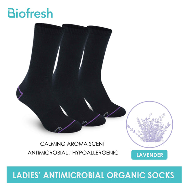 Biofresh Ladies’ Antimicrobial Organic Scent Cotton Crew Thick Sports Socks 3 pairs in a pack RLSG1105 (6655680839785)
