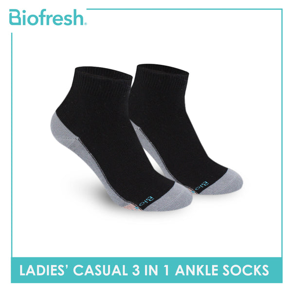 Biofresh Ladies’ Antimicrobial Lite Casual Ankle Socks 3 pairs in a pack RLCKG35
