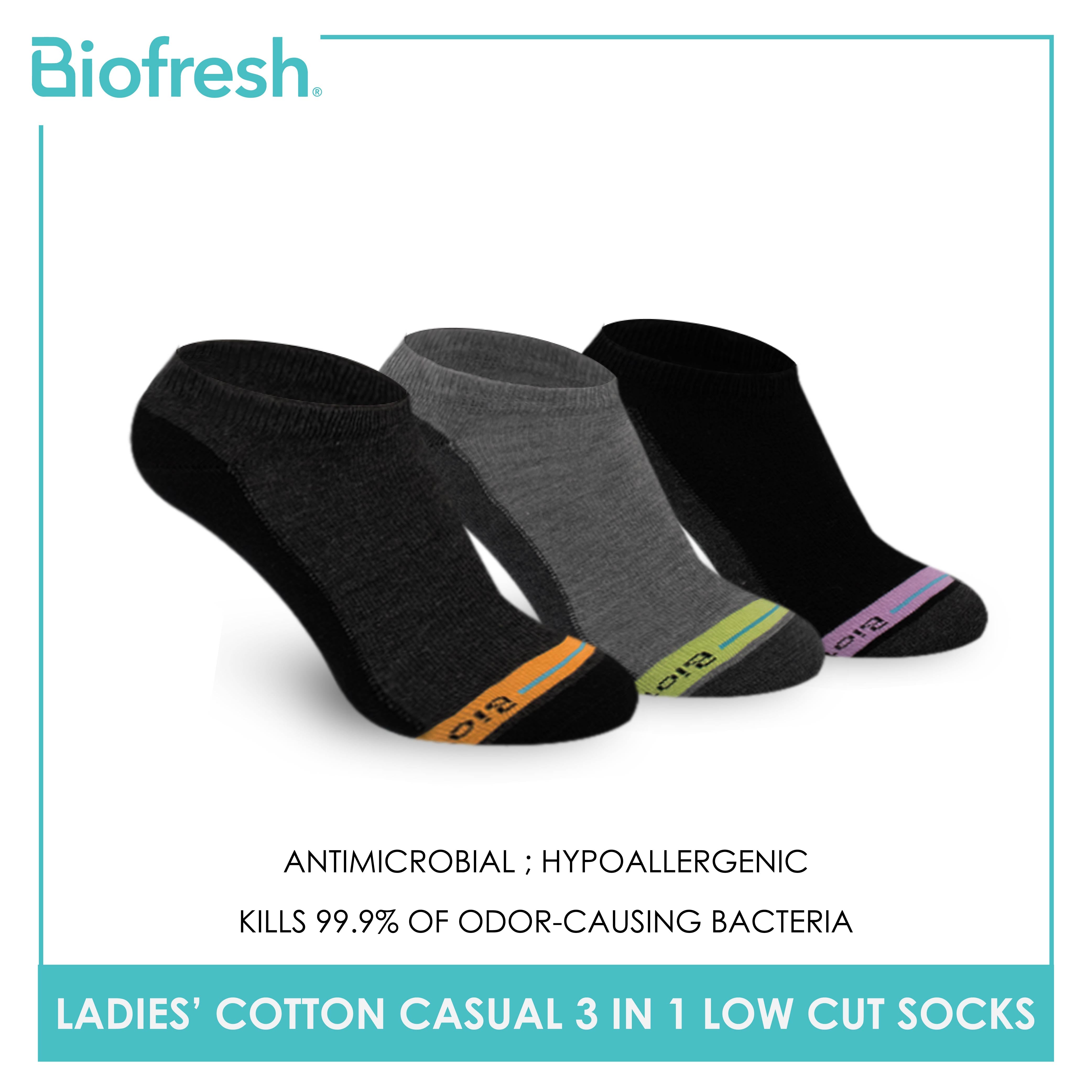 Biofresh RLFCG2 Ladies Cotton No Show Casual Socks 3 pairs in a pack