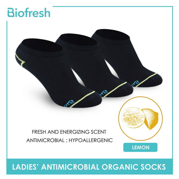 Biofresh Ladies’ Antimicrobial Organic Scent Cotton Lowcut Thick Sports Socks 3 pairs in a pack RLSG1106 (6655682052201)