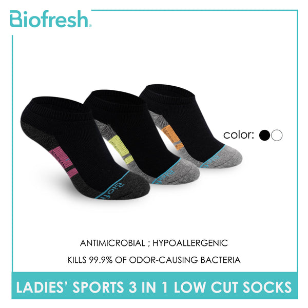 Biofresh Ladies’ Antimicrobial Thick Sports Low Cut Socks 3 pairs in a pack RLSKG27