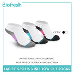 Biofresh Ladies’ Antimicrobial Thick Sports Low Cut Socks 3 pairs in a pack RLSKG27