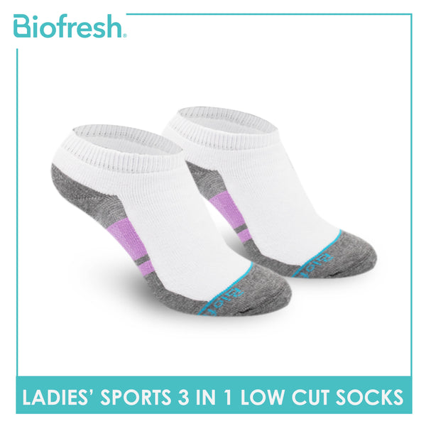Biofresh Ladies’ Antimicrobial Thick Sports Low Cut Socks 3 pairs in a pack RLSKG27