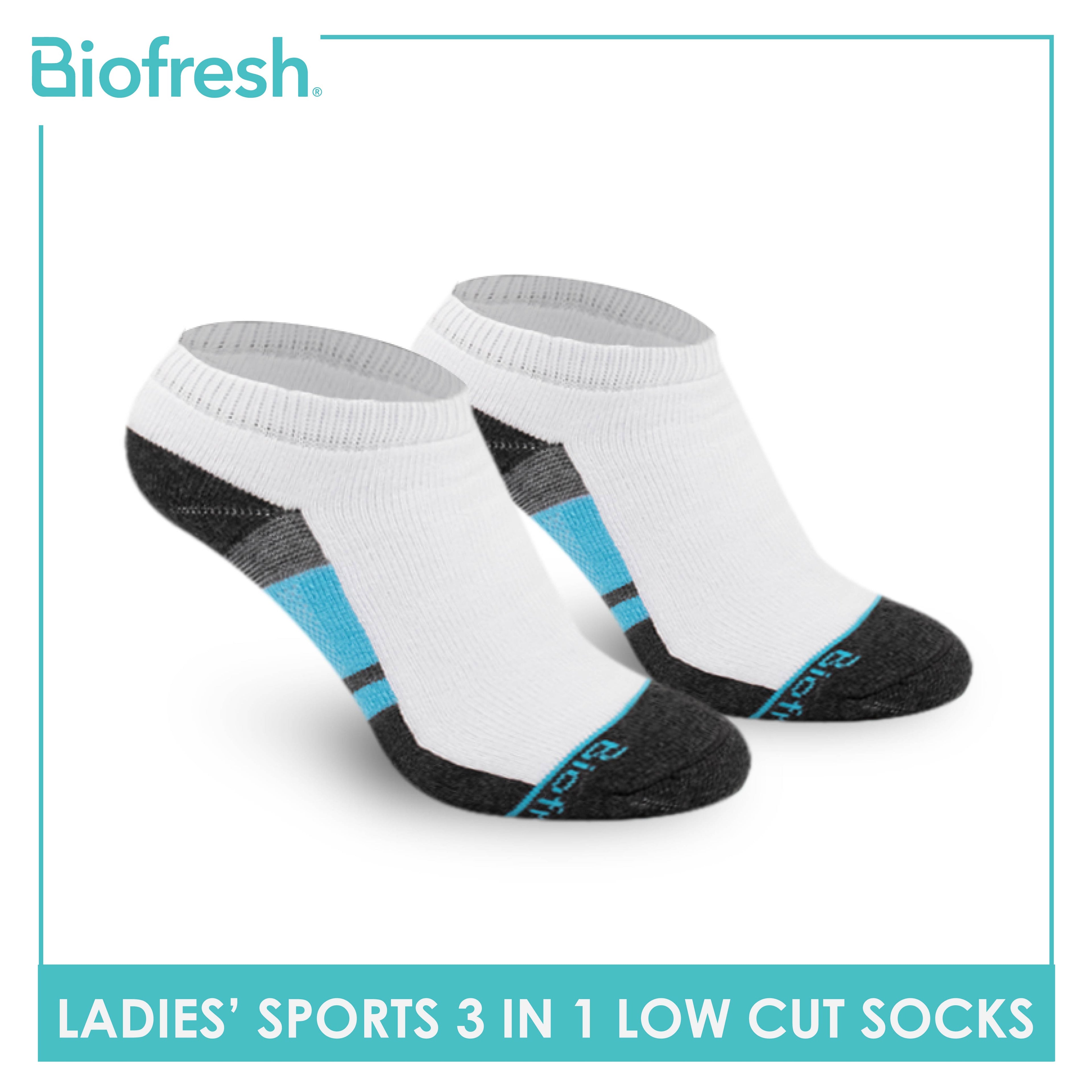 Biofresh Ladies’ Antimicrobial Thick Sports Low Cut Socks 3 pairs in a pack RLSKG27