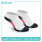 Biofresh Ladies’ Antimicrobial Thick Sports Low Cut Socks 3 pairs in a pack RLSKG27