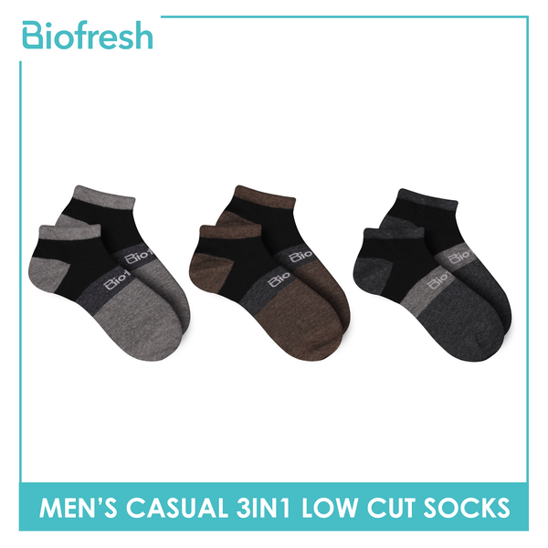 Biofresh Men's OVERRUNS Antimicrobial Lite Casual Socks 3 pairs in a pack RMCCO1 (6671315861609)