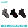 Biofresh Men's OVERRUNS Antimicrobial Lite Casual Socks 3 pairs in a pack RMCCO1