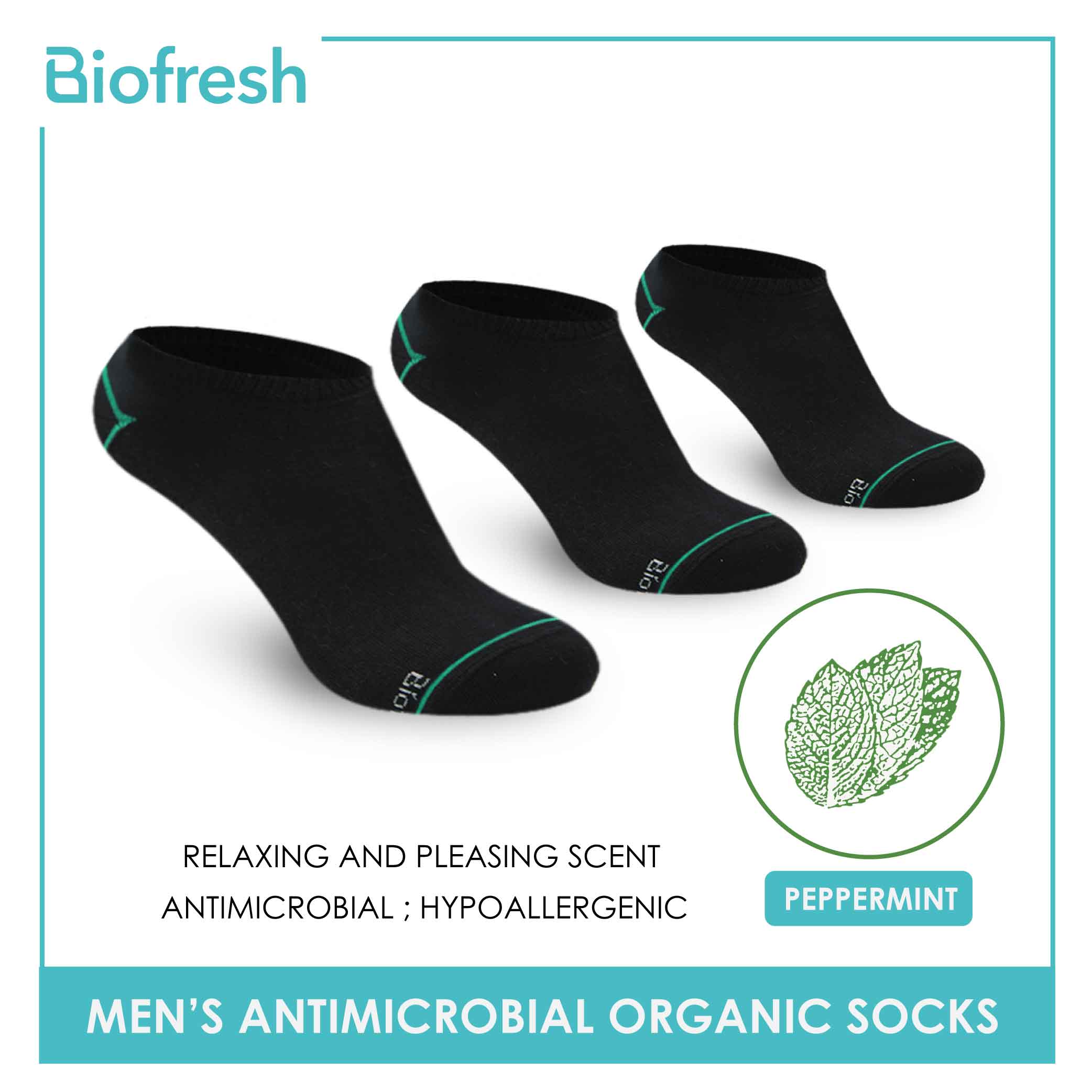 Biofresh Men’s Organic Scent Cotton Low Cut Lite Casual Socks 3 pairs in a pack RMCG1102 (6655697649769)