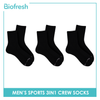 Biofresh Men's OVERRUNS Antimicrobial Thick Sports Socks 3 pairs in a pack BMRGCO1