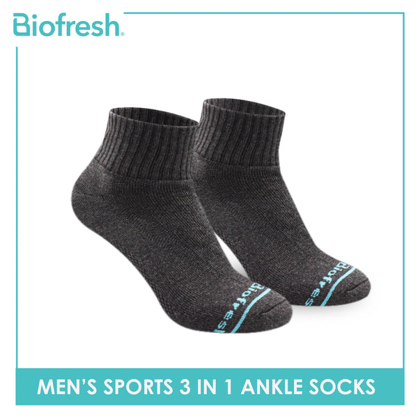 Biofresh Men’s Antimicrobial Thick Sports Ankle Socks 3 pairs in a pack RMSG2106