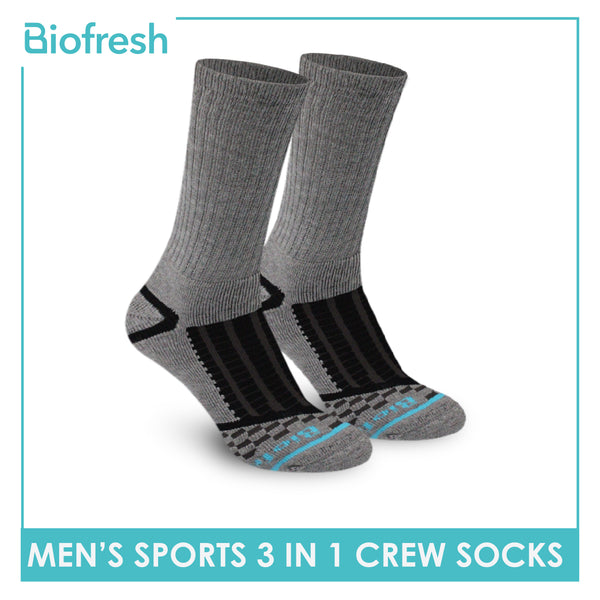 Biofresh Men’s Antimicrobial Thick Sports Crew Socks 3 pairs in a pack RMSG3103