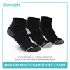 Biofresh Men's Antimicrobial Non Skid Grip AnkleSocks 3 pairs in a pack RMSKG26
