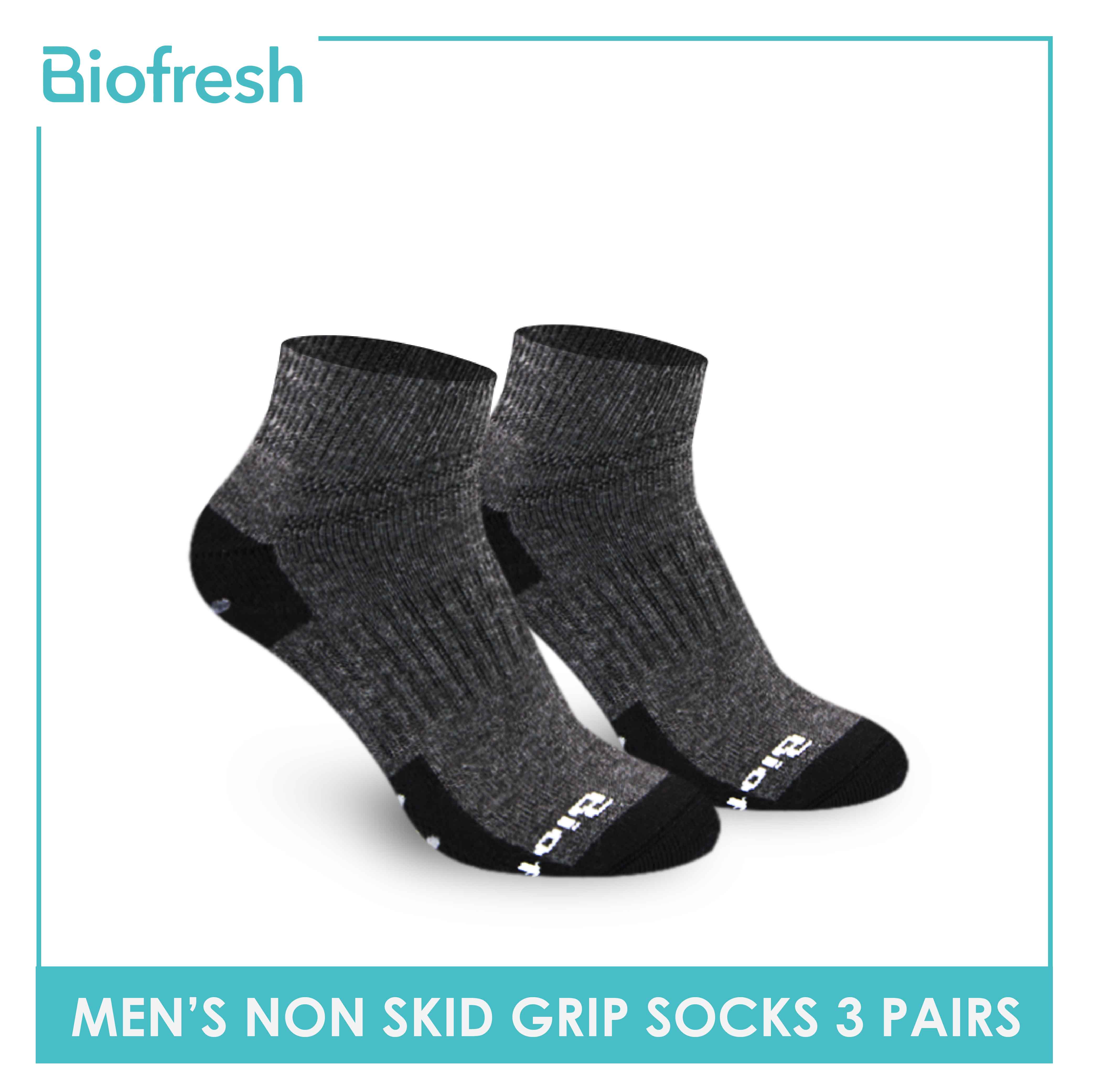 Men's Black Low Cut Ankle Non Skid Socks - 3 pairs - Gripjoy Socks
