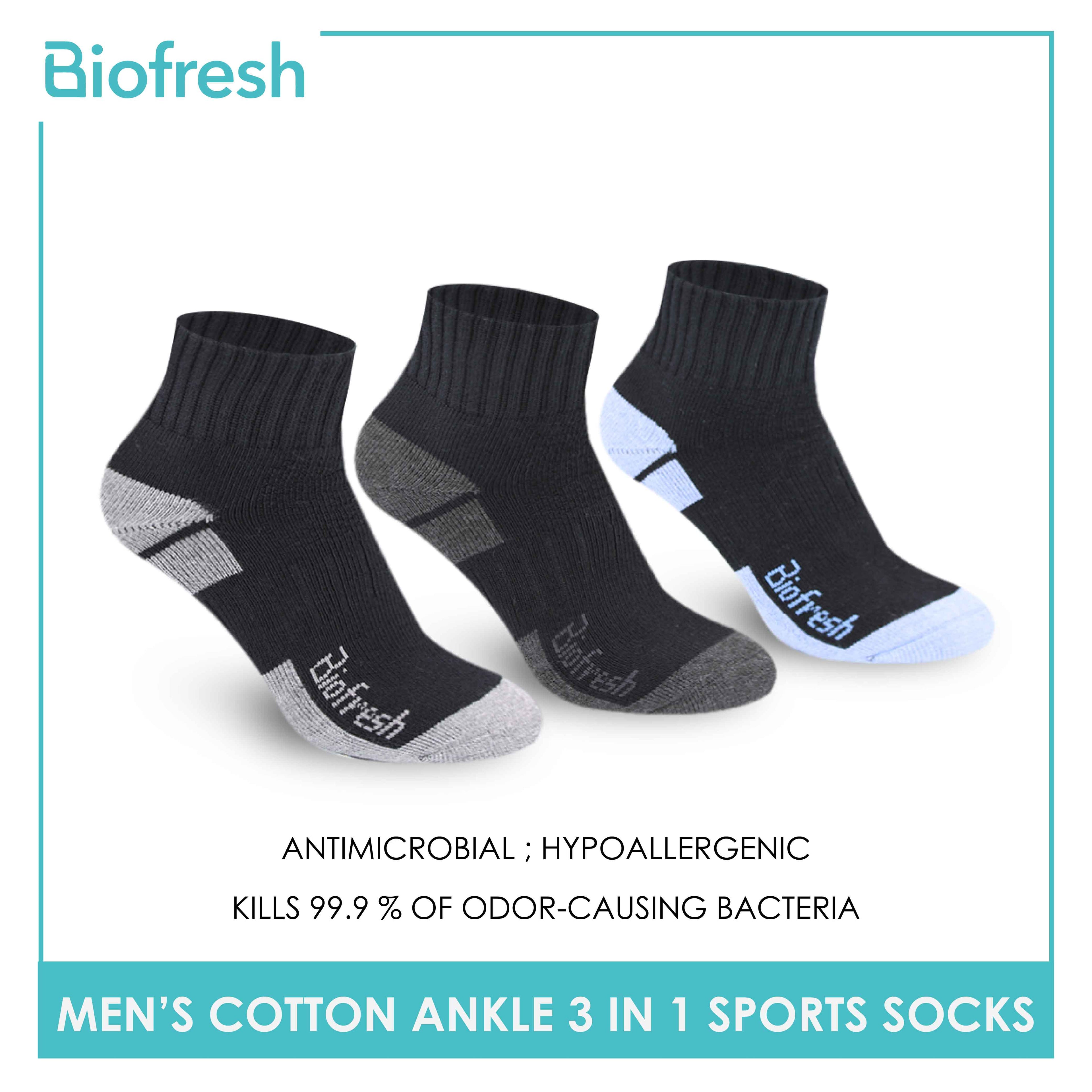 Biofresh Men's Cotton Ankle Thick Sports Socks 3 pairs in a pack RMSS06 (Limited Time Offer) (6657250623593)
