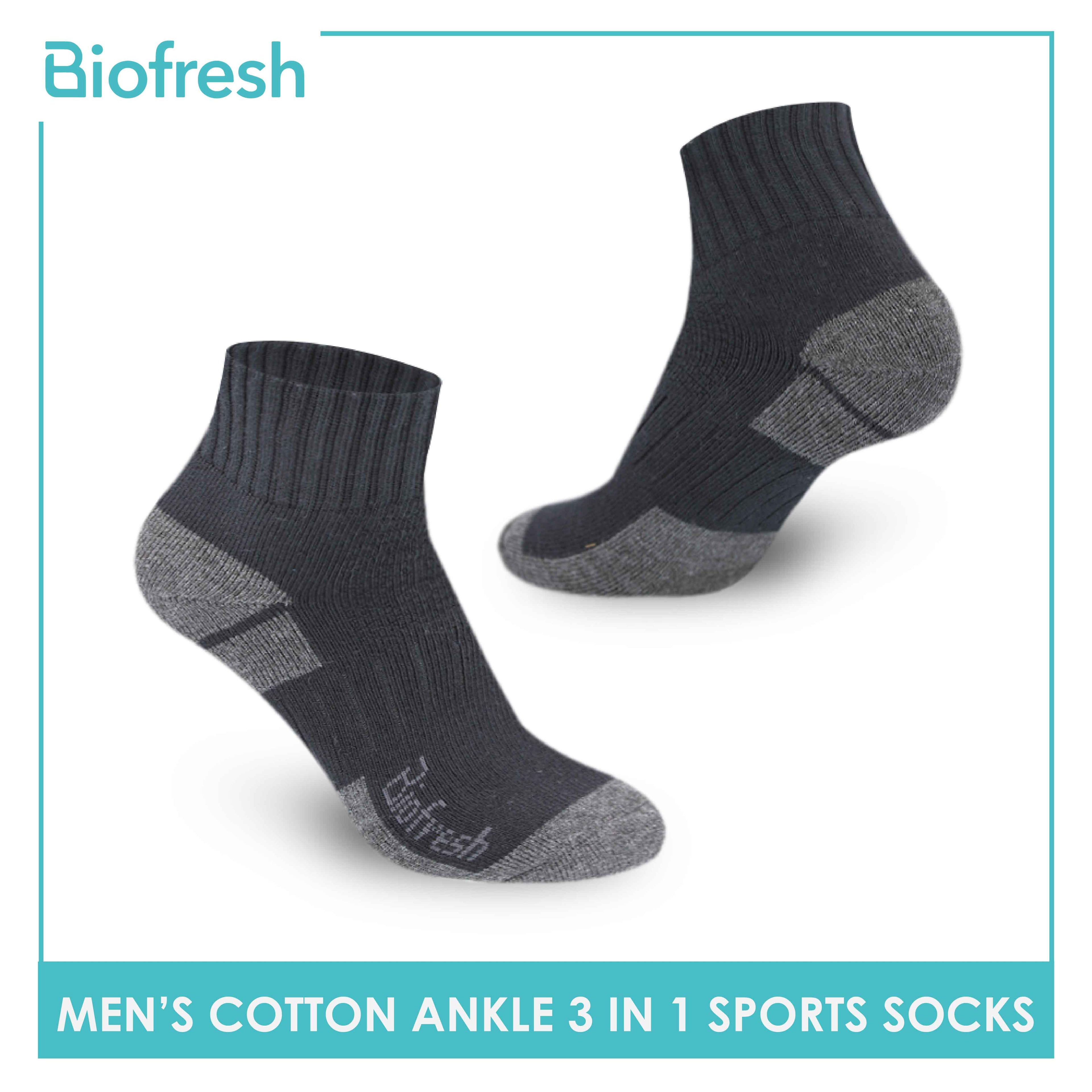 Biofresh Men's Cotton Ankle Thick Sports Socks 3 pairs in a pack RMSS06 (Limited Time Offer) (6657250623593)