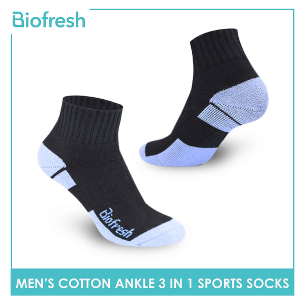 Biofresh Men's Cotton Ankle Thick Sports Socks 3 pairs in a pack RMSS06 (Limited Time Offer) (6657250623593)