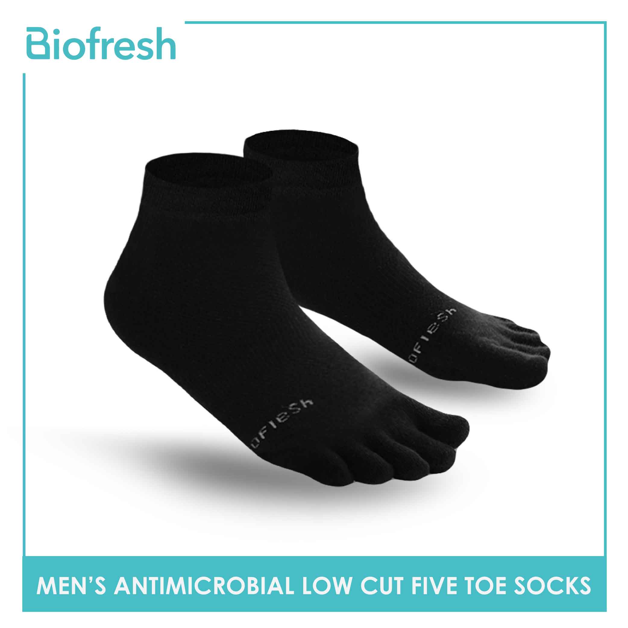 Men's Antimicrobial Five Toe Low Cut Sports Socks Ph