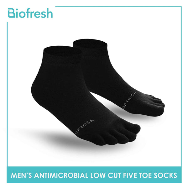 Biofresh Men's Antimicrobial Five Toe Low Cut Sports Socks 1 pair RMTS3 (4374435823721)