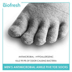 Biofresh Men's Antimicrobial Five Toe Ankle Sports Socks 1 pair RMTS4 (6617262948457)