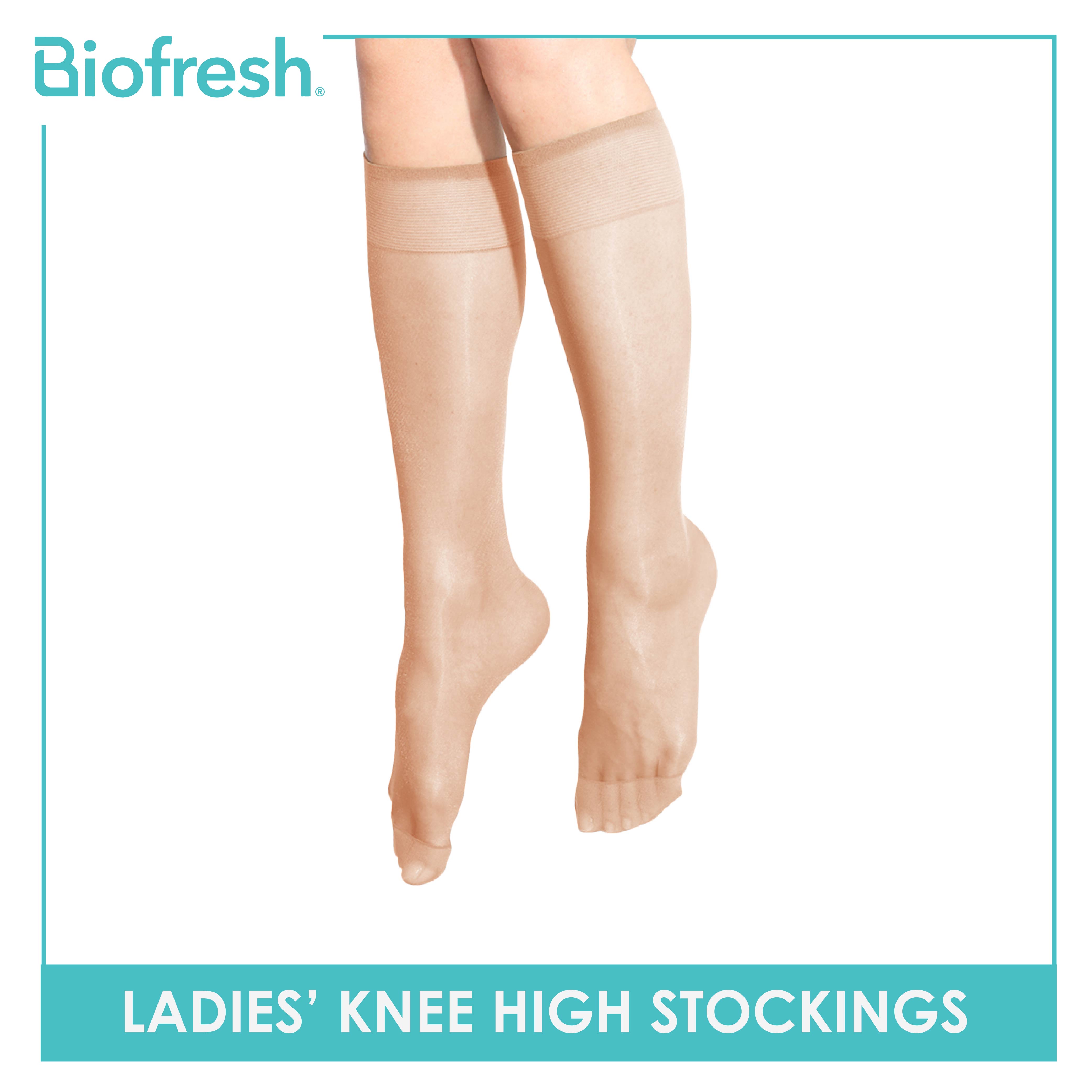 Biofresh Ladies' Antimicrobial Smooth Stretch Knee High Stockings 20 Denier  3 pairs in a pack RSKHG20