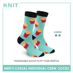 Knit Men's French Fries Cotton Light Performance Crew Socks 1 Pair KMC2202