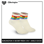 Burlington SFBMCEG1101 Mens' Cotton Lite Casual Ankle socks X Secret Fresh Pack of 3 (6600155168873)
