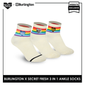 Burlington SFBMCEG1101 Mens' Cotton Lite Casual Ankle socks X Secret Fresh Pack of 3 (6600155168873)