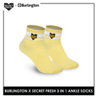Burlington SFBMCEG1103 Mens' Cotton Lite Casual Ankle socks X Secret Fresh Pack of 3 (6600157397097)
