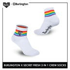 Burlington SFBMCEG1105 Mens' Cotton Lite Casual Ankle socks X Secret Fresh Pack of 3 (6600160542825)
