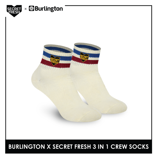 Burlington SFBMCEG1106 Mens' Cotton Lite Casual Ankle socks X Secret Fresh Pack of 3 (6600164278377)