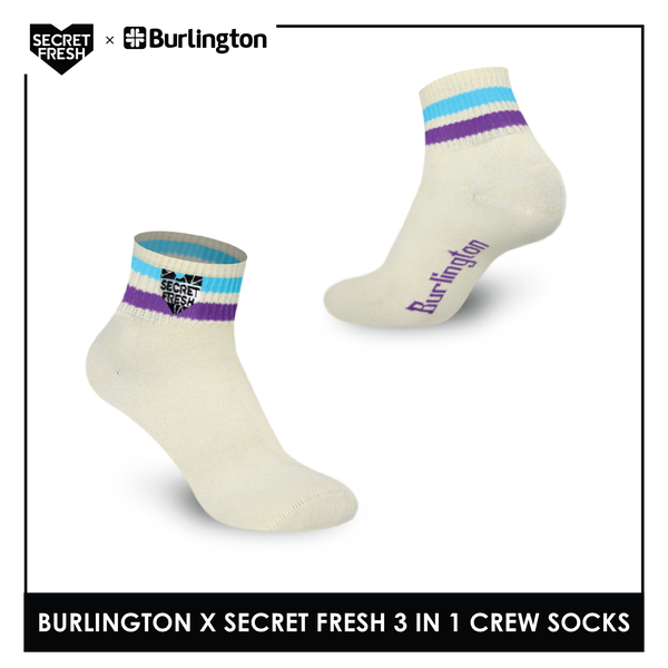 Burlington SFBMCEG1106 Mens' Cotton Lite Casual Ankle socks X Secret Fresh Pack of 3 (6600164278377)