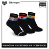 Burlington SFBMCEG1107 Men's Cotton Lite Casual Ankle socks X Secret Fresh Pack of 3