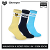 Burlington SFBMCEG1102 Men's Cotton Lite Casual Crew socks X Secret Fresh Pack of 3