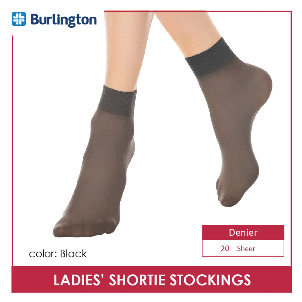 Burlington STN78G Ladies' Shortie 20 Denier Stockings 3 pairs in a pack (4373134311529)