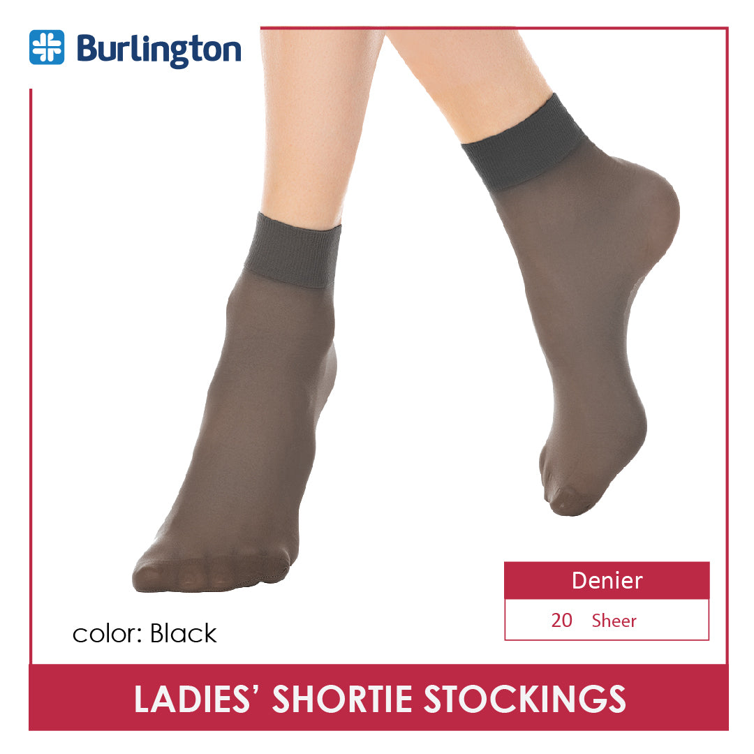 Burlington STN78G Ladies' Shortie 20 Denier Stockings 3 pairs in a pack (4373134311529)