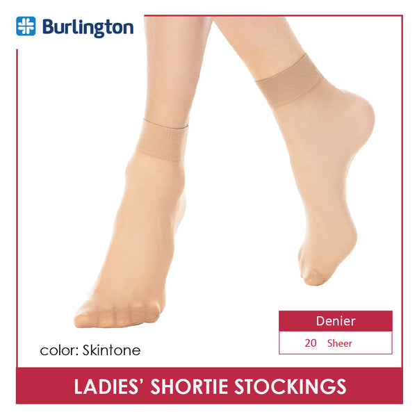 Burlington STN78G Ladies' Shortie 20 Denier Stockings 3 pairs in a pack (4373134311529)