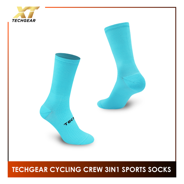 Burlington Men's Techgear Tread Cycling Thick Sports Crew Socks 3 pairs in a pack TGMBG1402