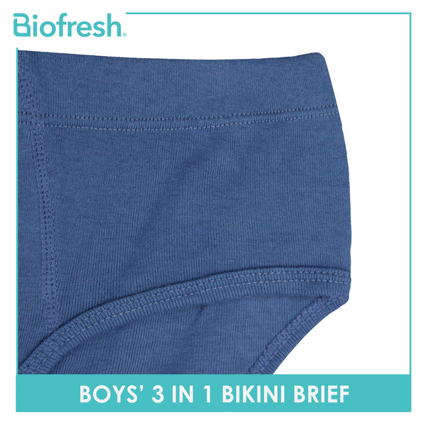 Biofresh Boys' Antimicrobial Cotton Bikini Brief 3 pieces in a pack UCBCG19